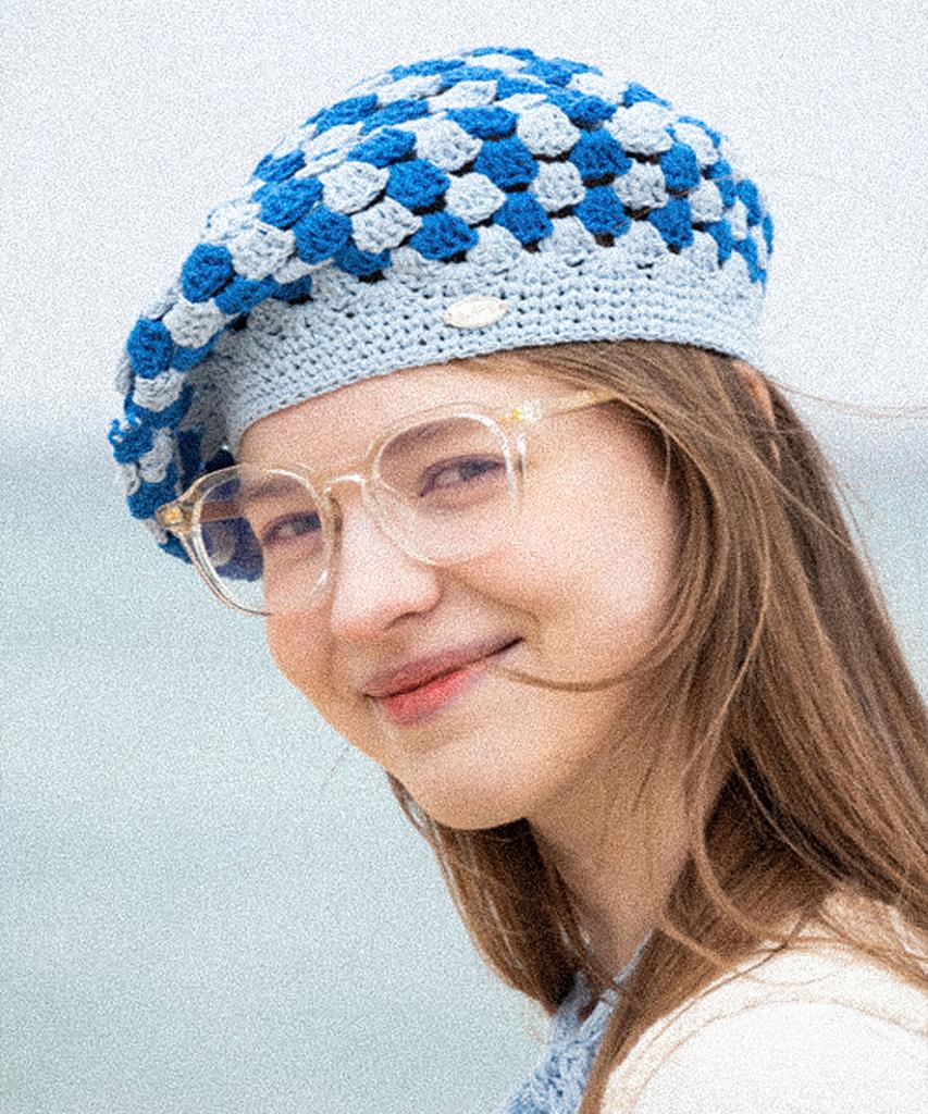 Seullouseulloulli Fruits Handmade Crochet Beret _ Blue