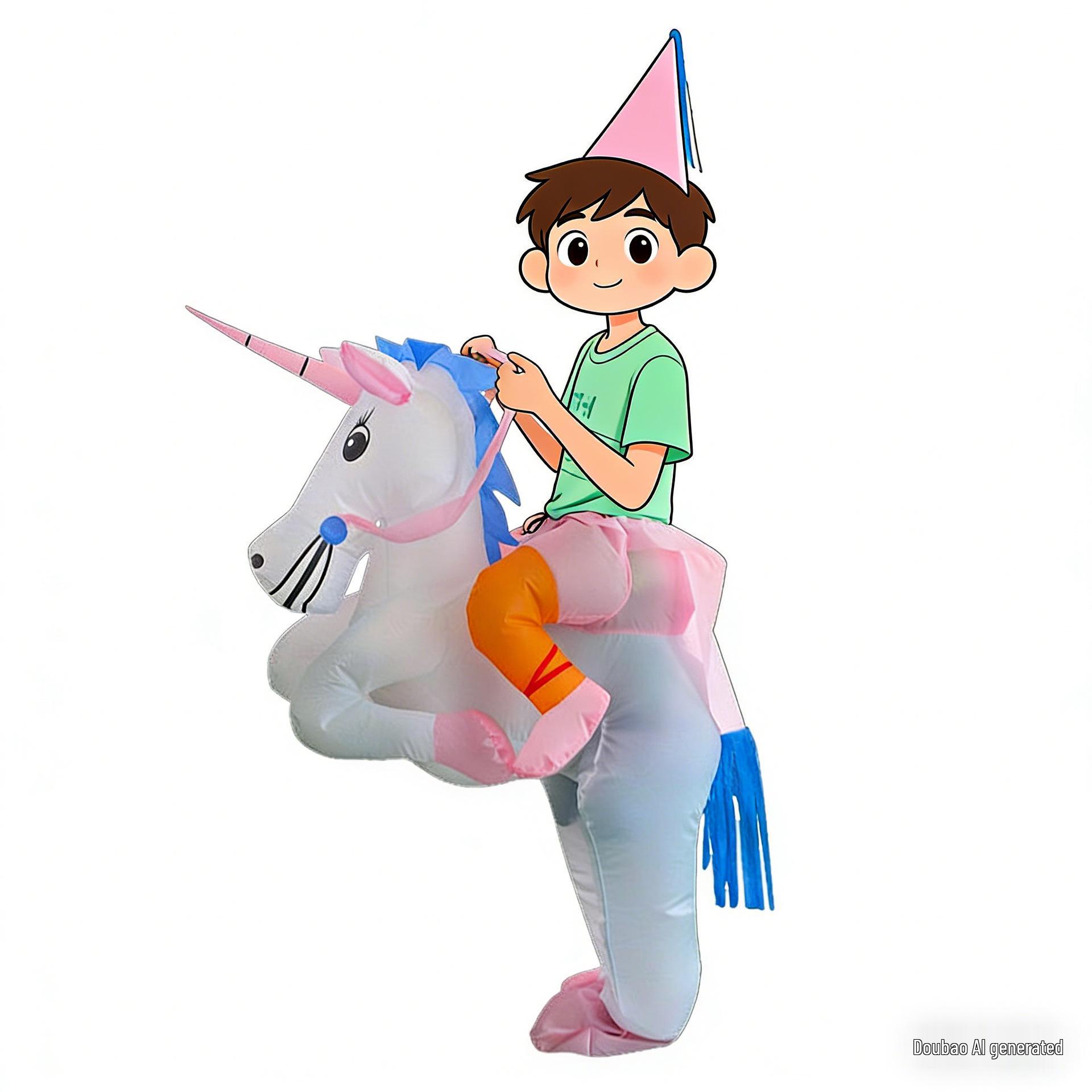 Hot-Selling Halloween Unicorn Inflatable Costume for Cosplay and Stage Parties Adult (150-190CM)