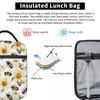 Flowers And Bee Pattern Insulated Lunch Bag for Women Kids Portable Food Boxes Thermal Lunch Box Tote