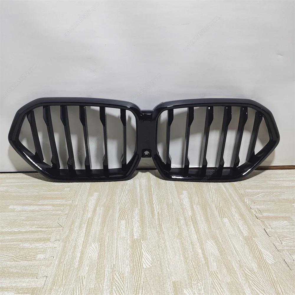 For BMW X6 G06 M50i M50d X6M F96 2019-2025 Single Line Front Bumper Grille Grill Gloss Black Front Kidney Grille Bodykits Tuning