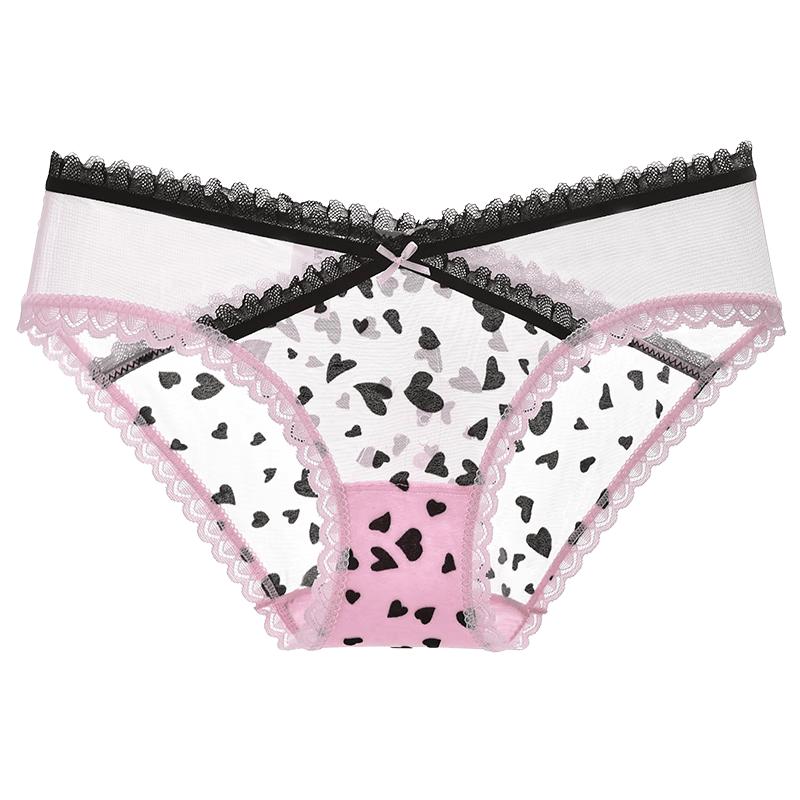 mybody Women s Sexy Lace Heart Low-Rise Briefs L