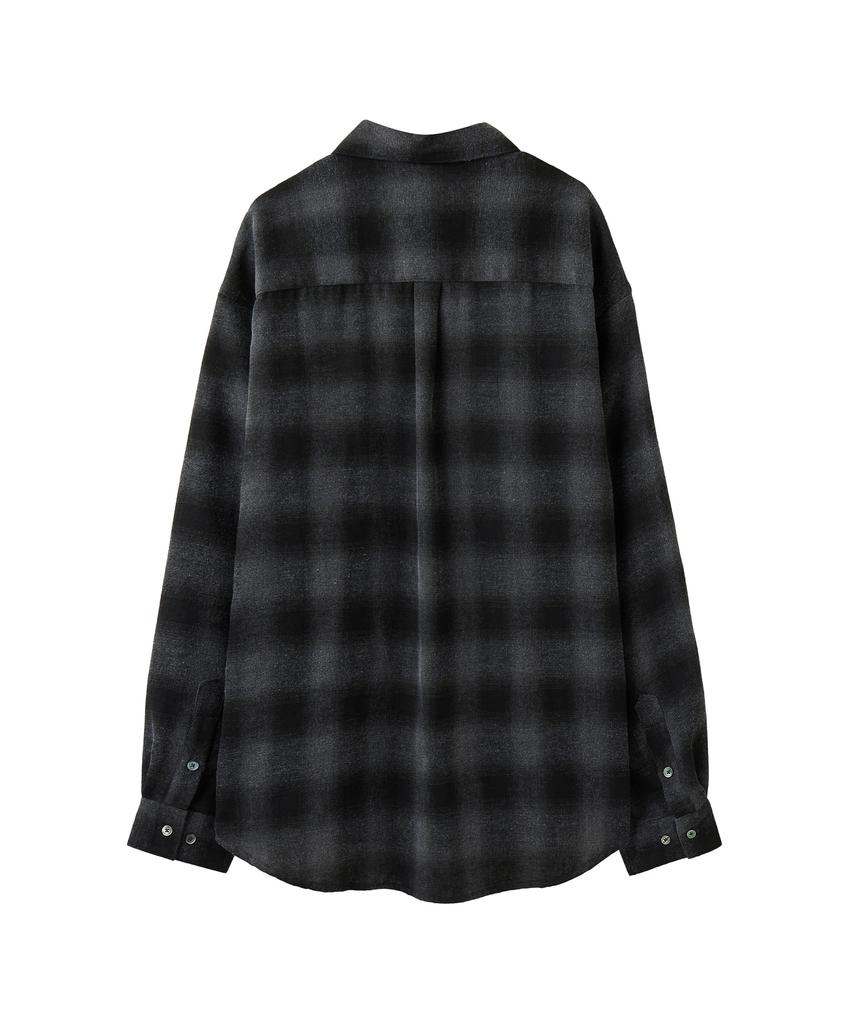 AREUBAN Pigment Smoke Check Shirt_Smoke Gray