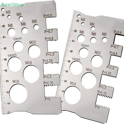 Stainless Steel Screw Thread Pitch Gauge Ruler Measuring Tool,Bolt Nut Screw Cutting Gauge Angle Model Measuring Pitch Caliper