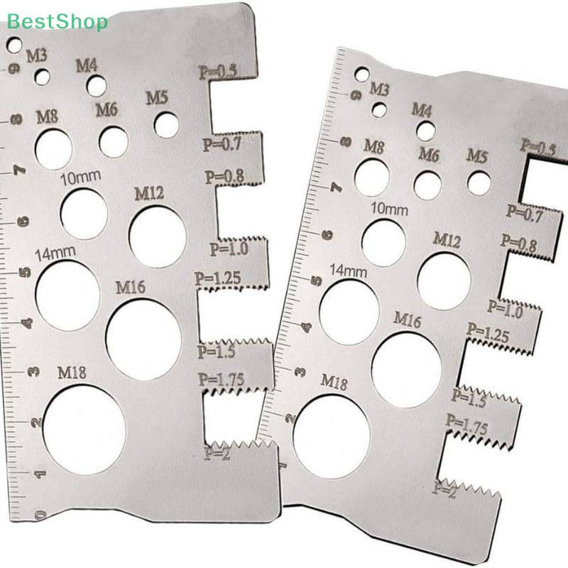 Stainless Steel Screw Thread Pitch Gauge Ruler Measuring Tool,Bolt Nut Screw Cutting Gauge Angle Model Measuring Pitch Caliper