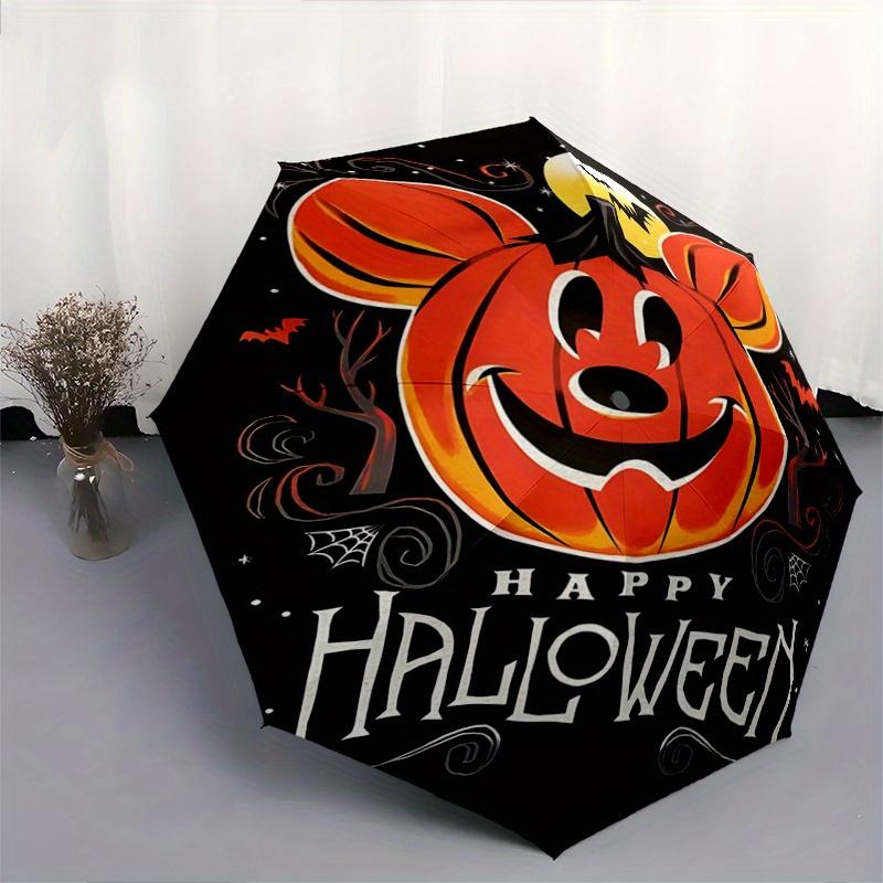 1pc Happy Halloween Disney Pattern Automatic Umbrella is Fashionable and Good-Looking, a Portable 3-Fold Umbrella, Suitable for Travel and D