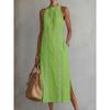 Women Solid Color Loose Long Shirt Dress, Casual Fashion Female Long Dress for Women, European American Style