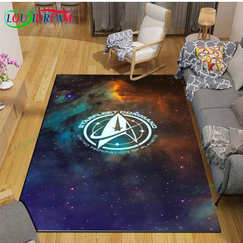 Fashion Famous Films S-Star-T-Trek Carpet Living Room Bedroom Bedside Mat Fashion Floor Mat Area Rug Door Mat Bedroom Decoration