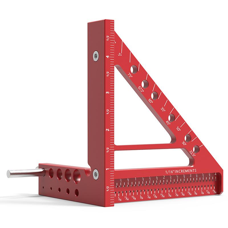 5-inch Triangular Hole Ruler Woodworking Marking Ruler Angle Ruler Marking Tool Angle Gauge Measuring Hole Spacing