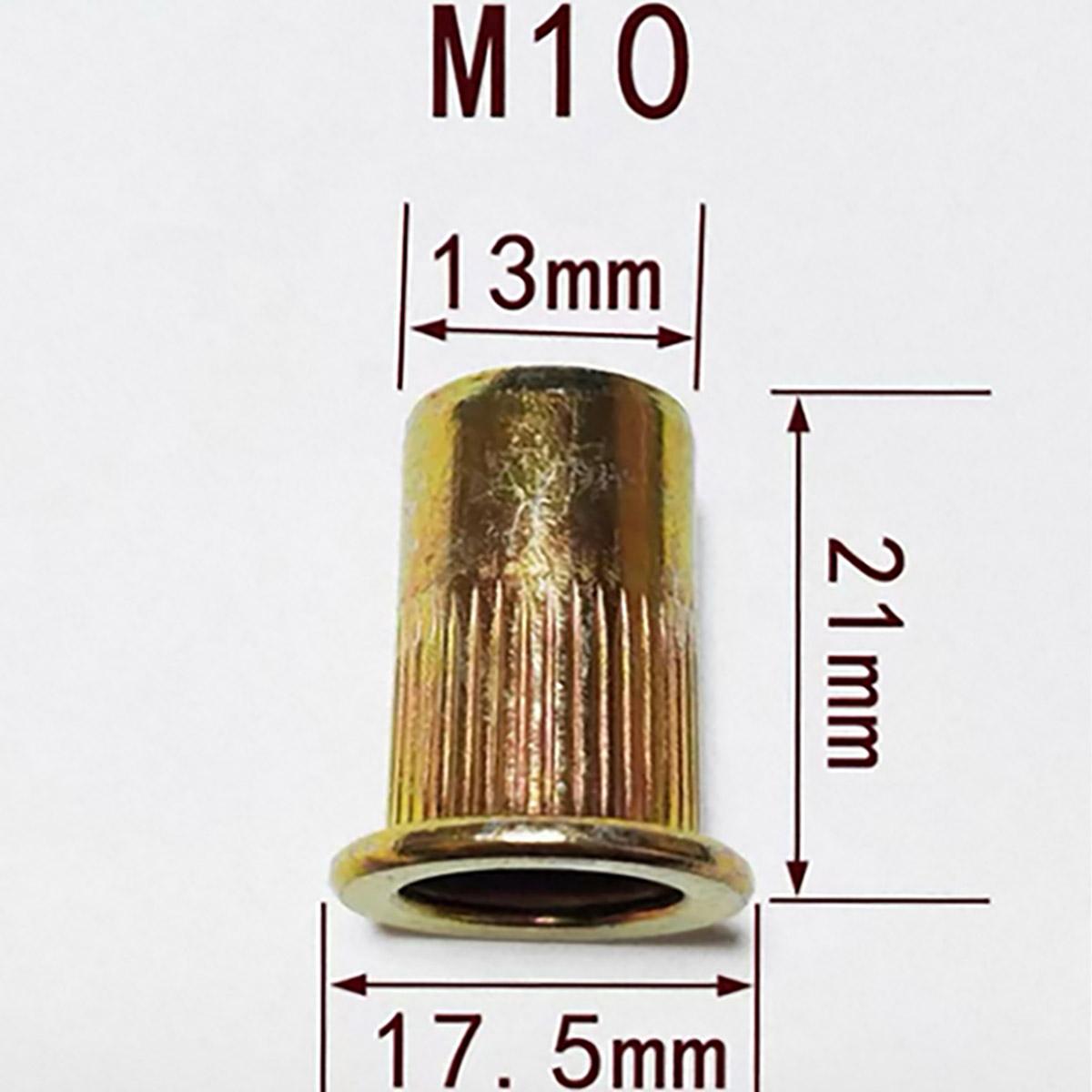 

Вытяжная гайка-заклепка с плоской головкой, вертикальный рисунок, малая потайная головка, крышка винта с накатанной головкой, оцинкованная M10