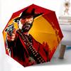 Cowboy Red Dead Redemption Automatisches Öffnen/Schließen, 8-Rippen Eisenrahmen, Kompakter Faltbarer Winddichter Regenschirm Ganzjahres 0808091