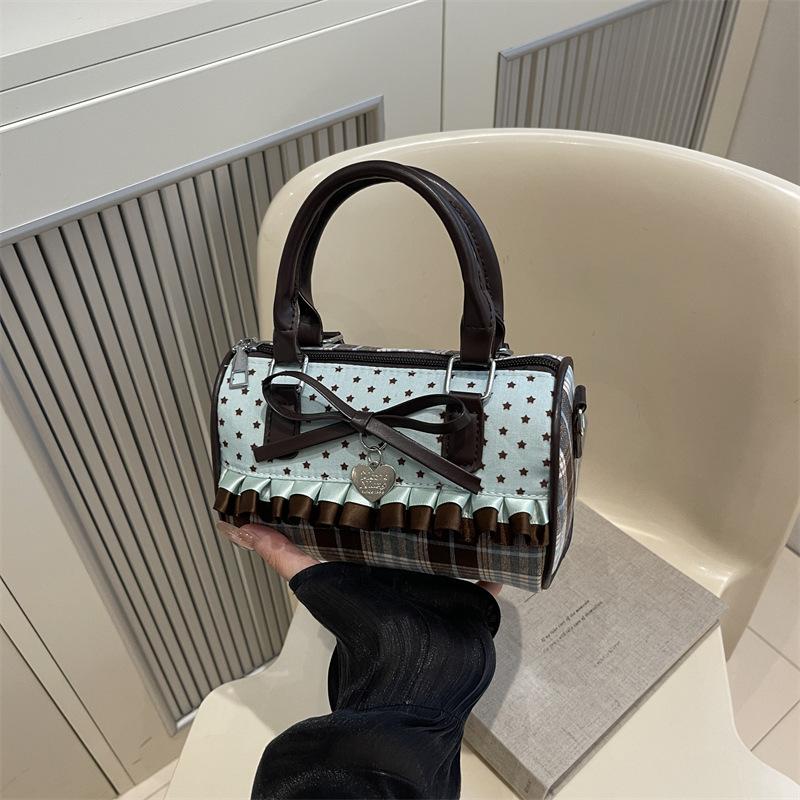 Elegant Underarm Purse With Bowknot Detailing And Dots Design Multipurpose Shoulder Bag Practical PU Handbag