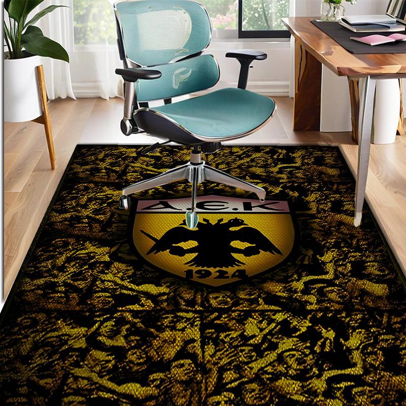 AEK Athens FC Pattern Rug, Indoor/Outdoor Mat, for Picnic, Gameroom, Bedroom, Office, Living Room, Home Decor Carpet, Birthday Gift