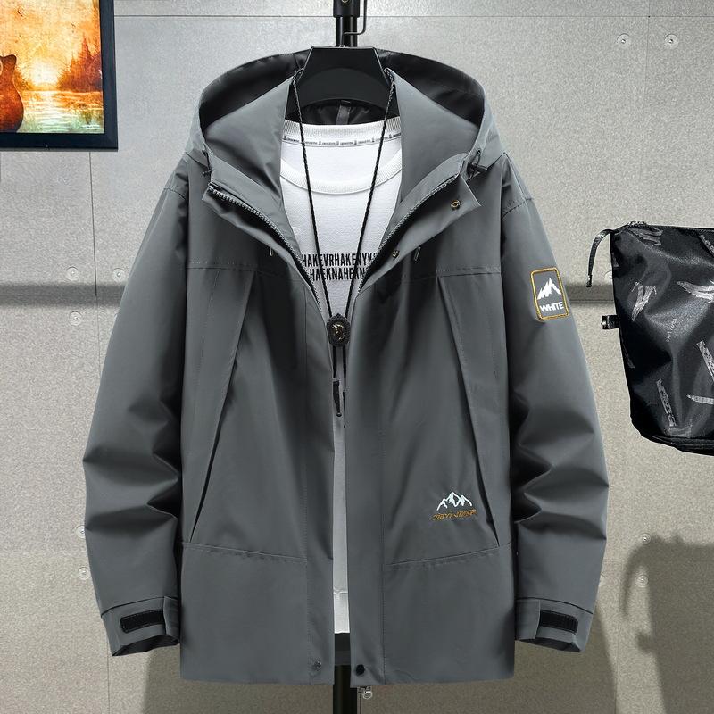 2024 Trendy Plus Size Men's Windbreaker: Casual Loose Workwear for Spring/Autumn