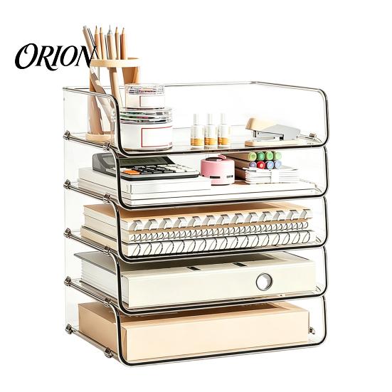 Acryl Aktenordner Halter Klares Tablett, 1/2/3/4/5 Etagen Papier Dokument Büro Aufbewahrungsbox Box, Stapelbar Zubehör Schreibtisch Ständer Halter