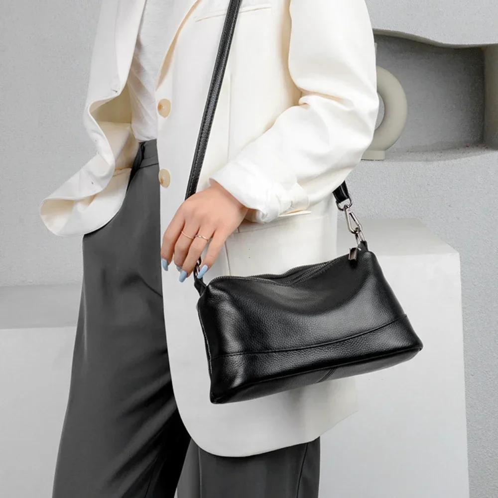 Fashion Women Genuine Leather Handbags Women's Bags Designer Female Shoulder Bags Luxury Brand Cowhide Ladies Messenger Bag
