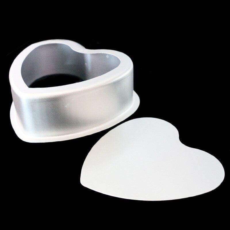 Heart Shape Cake Mold Chiffon Cake Cheese Mousse Anodized Aluminum Removable Bottom Tart Tray Mould Baking Tools