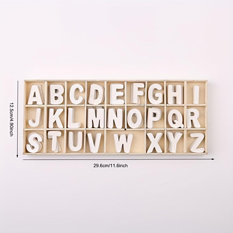130 Unpainted Healthy Wooden Craft Letters, Letter Learning Tool, Perfect for Home Decoration and Personalized Gifts