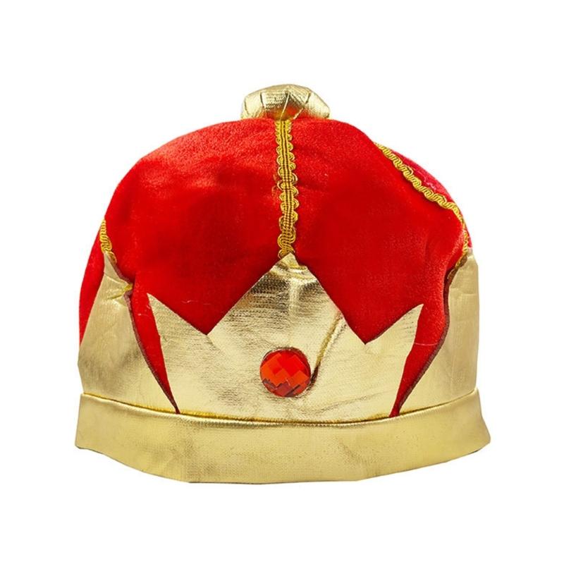 Royal King Crowns King Prince Crown Hat for Halloween Royal Jeweled King Crowns 1 красный