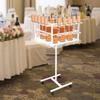 Champagne Display Stand, Party Glass Holder - 2-Tier Decorative Rack with Wheels, Holds Up to 44 lbs, Mobile Bar Cart Organizer