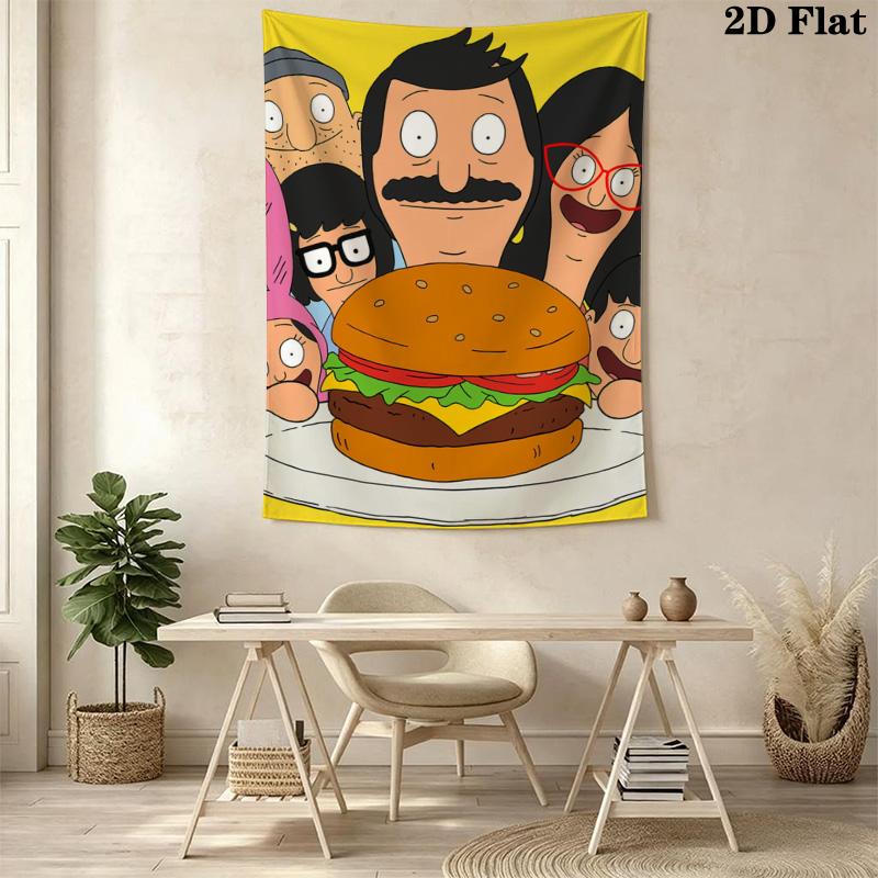 Giant Burger Pattern Home Decor Tapestry, Wall Hanging, Decorative RV Wall Cloth.MGT0918144