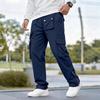 Mens Casual Multi Pocket Cargo Pants Straight Leg Zipper Detail Trousers