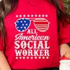 American Social Worker T-Shirt, Patriotic Graphic Tee