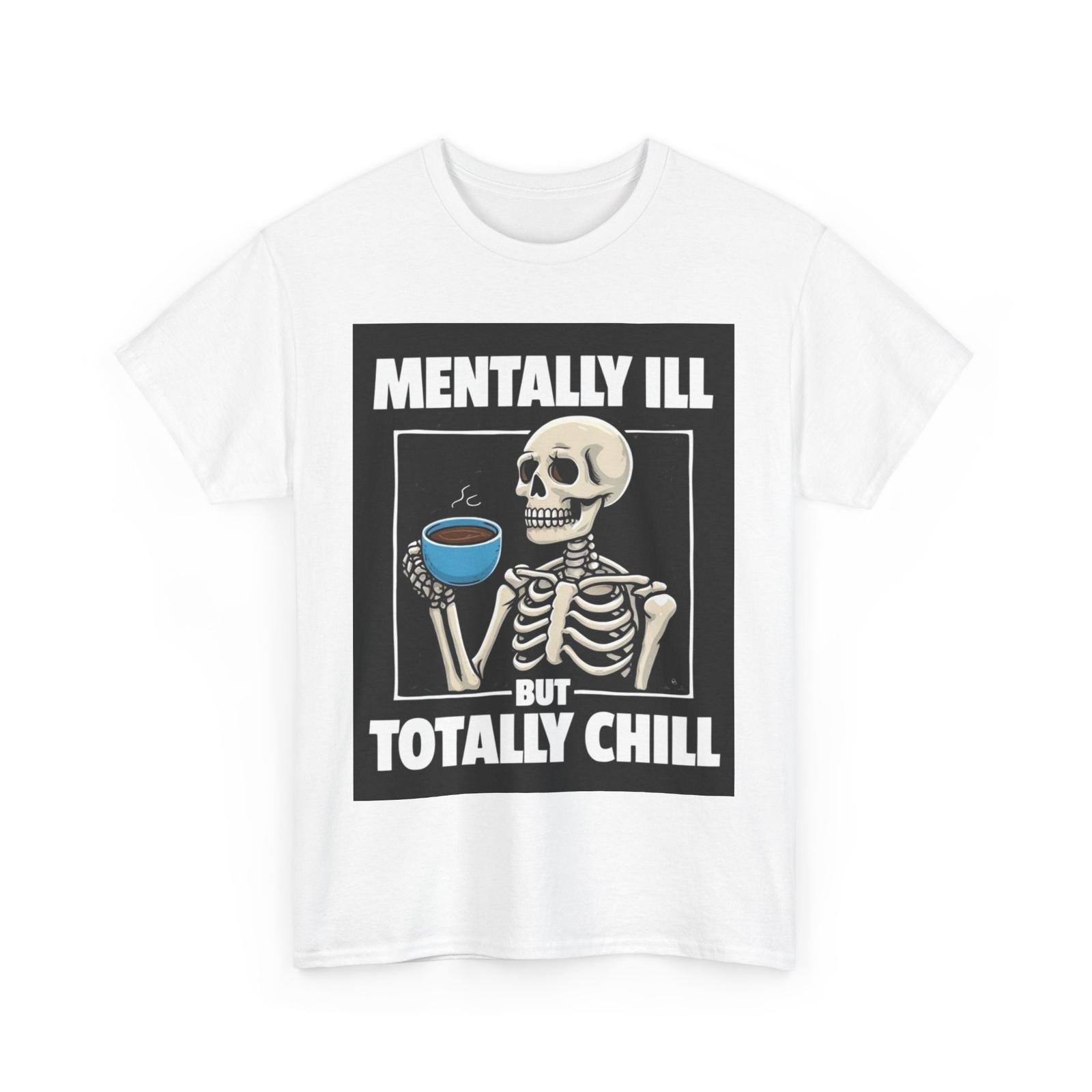 Unisex Chill Skeleton Cotton Tee S разноцветный