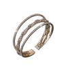 Rhinestone Zircon Open Bracelet Bride Crystal Bracelet Cross Elastic Full Diamond Claw Chain Bracelet Women
