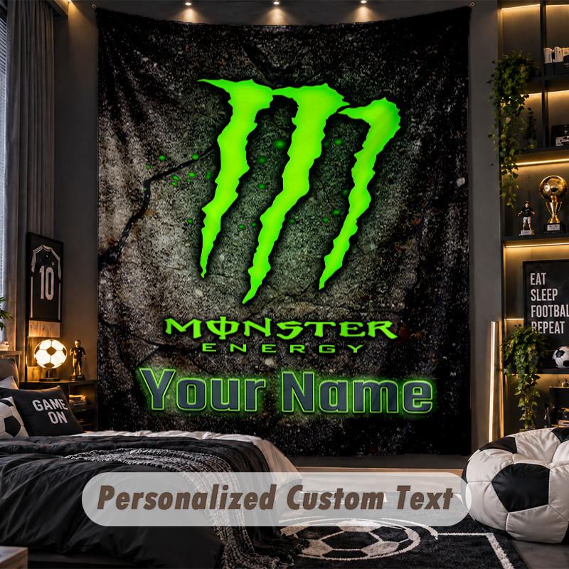 TapestryMonster Energy Custom Name Text Personalized Wall Hanging Tapestry Home Wall Decor