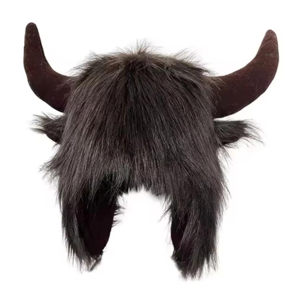 Solid Color Demon Ear Protection Hat Fur Trim Winter Pullover Cap Fashion Lei Feng Cap Riding