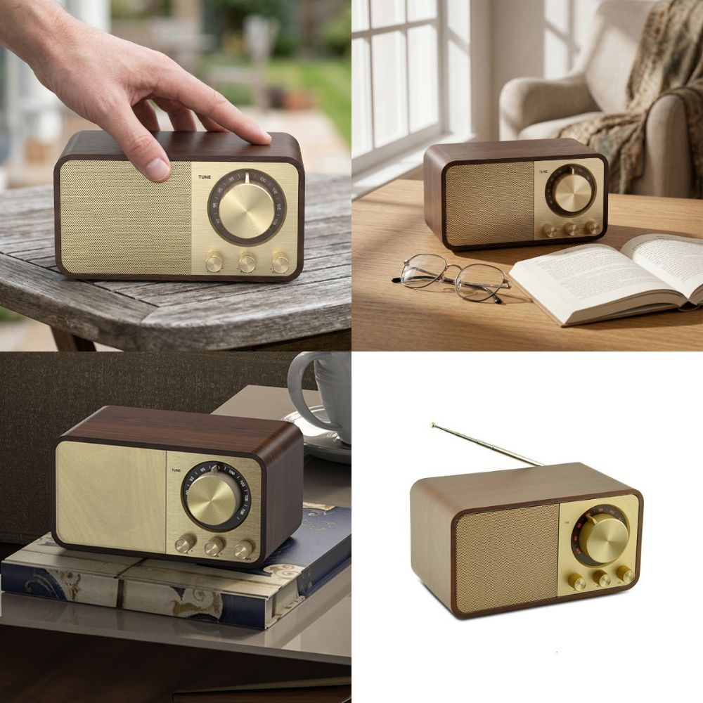 Retro FM Radio with Bluetooth Bluetooth 5.0 Vintage Radio Bluetooth Speaker Wireless Streaming