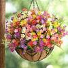 Artificial Flowers Bundle UV-Resistant Faux Plants Non-fading Fake Flowers for Home Vase Basket Window Box Outdoor Decoration