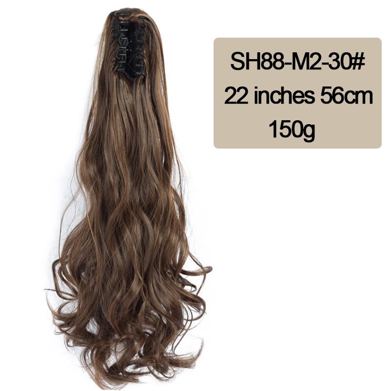 

MISSQUEEN Волнистый хвост из синтетического волокна, женский удлиненный длинный хвост на клипсе, натуральные вьющиеся волосы для наращивания, черный, коричневый, 22 дюйма 22inches
