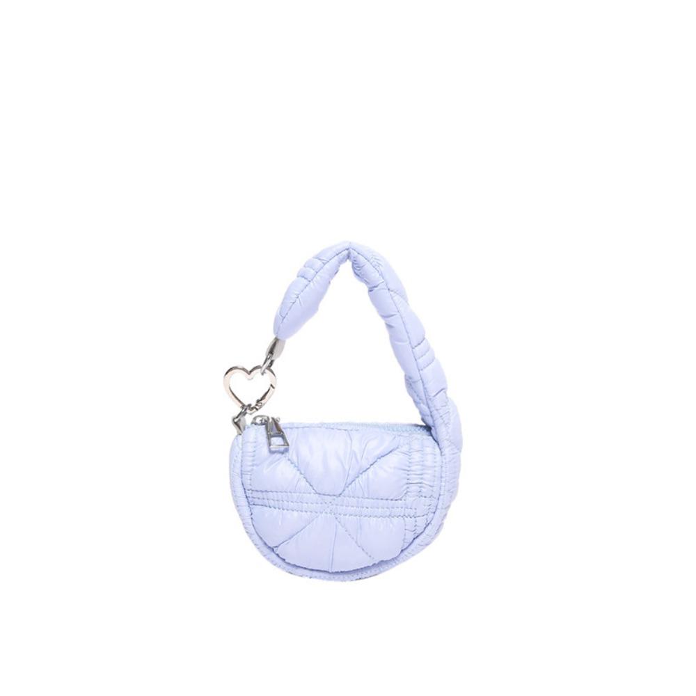 

Quilted Small Wallet Solid Color Bag Pendant Fashion Mini Pleated Cloud Bag Girls/Female синій