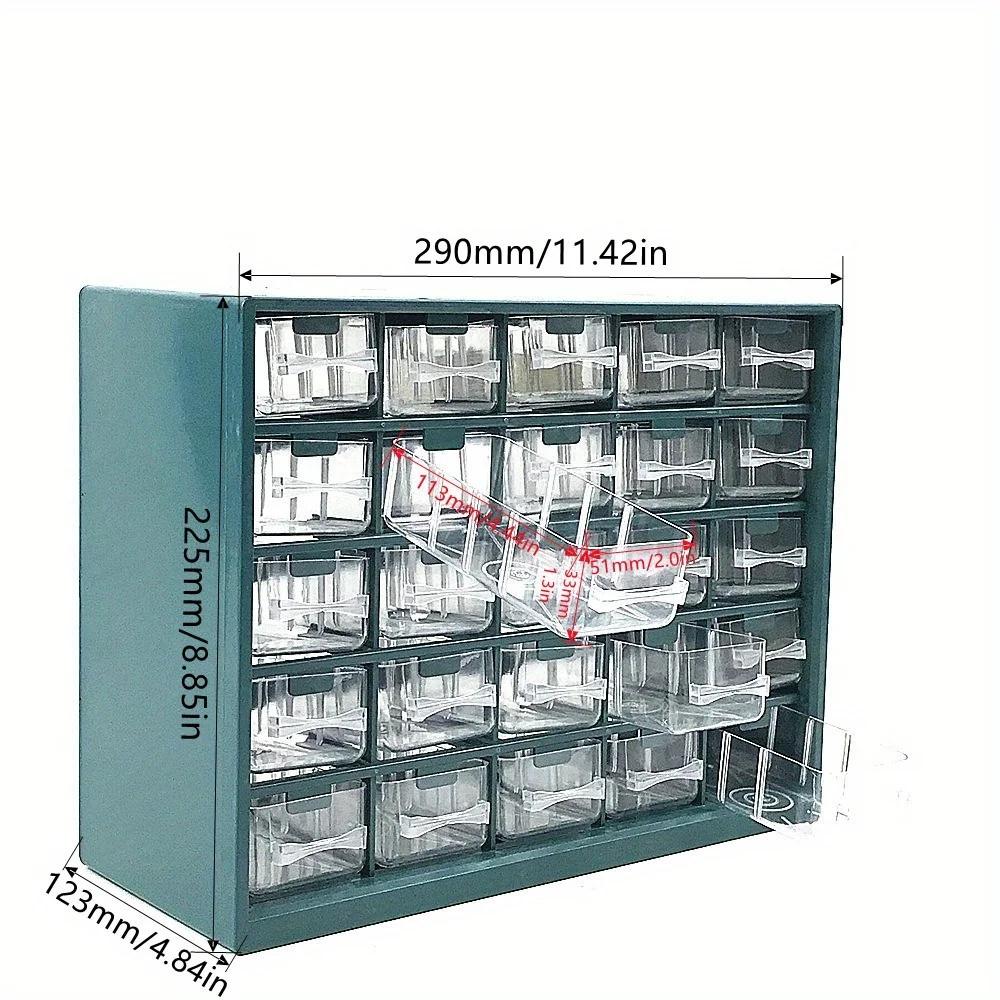 30*13*24cm1pc 25 Grids Drawer Parts Transparent Sorting Storage Box, Screw Classification Component box,Electronic Components Storage ToolBox.
