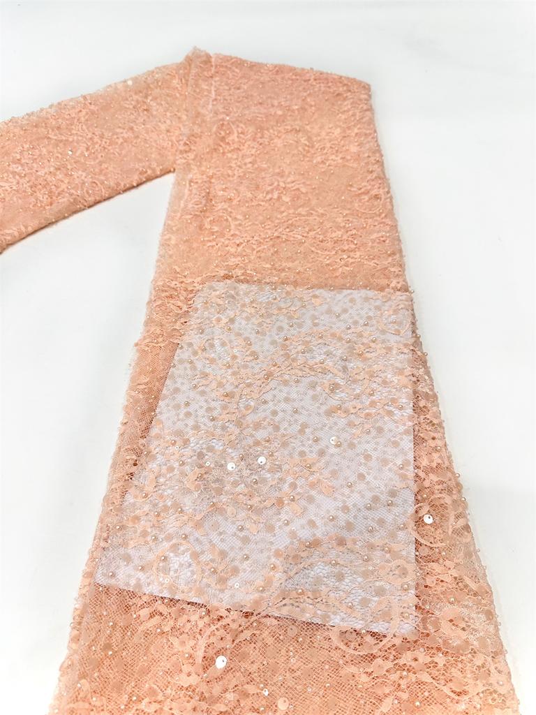Luxury French Mesh Beads Lace Fabric 2025 High Quality African Sequins Mesh Lace Fabrics For Nigerian Women Wedding Dress Sewing