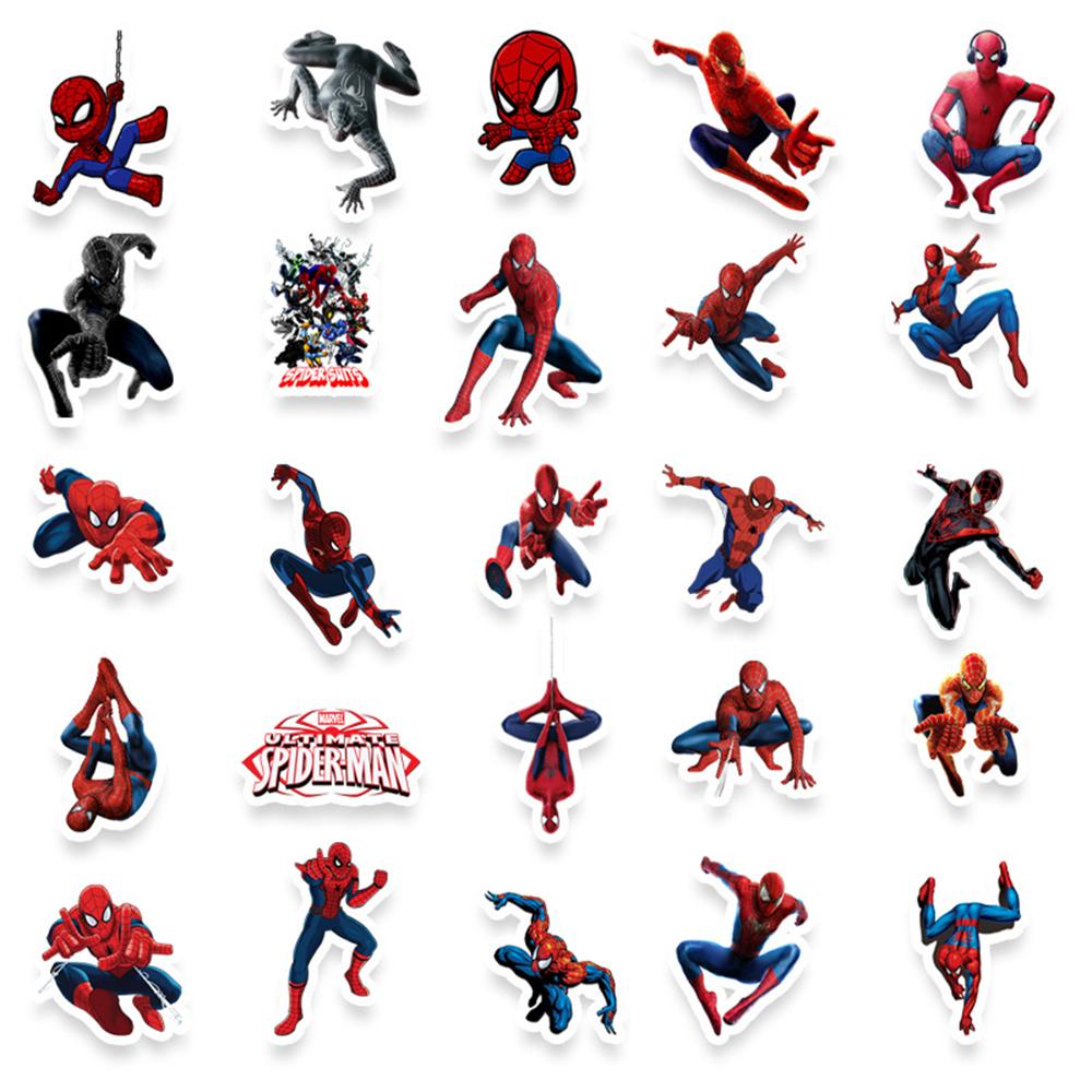 10/30/50pcs Cartoon Cool Disney SpiderMan Stickers DIY Skateboard Fridge Motorcycle Luggage PVC Waterproof Sticker Kids Toy Gift