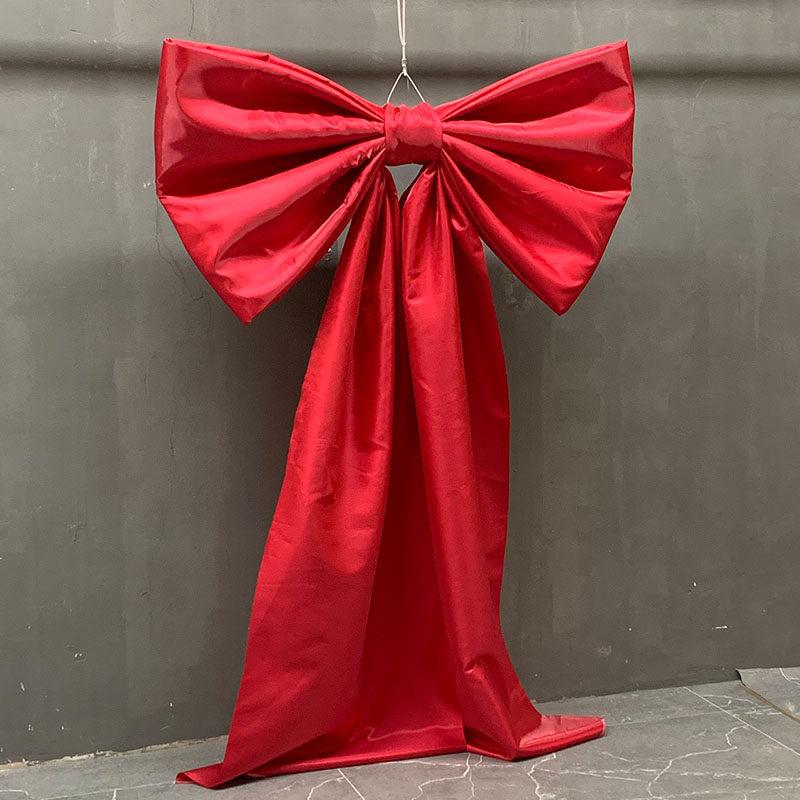 Large Pink Satin Bow With Long