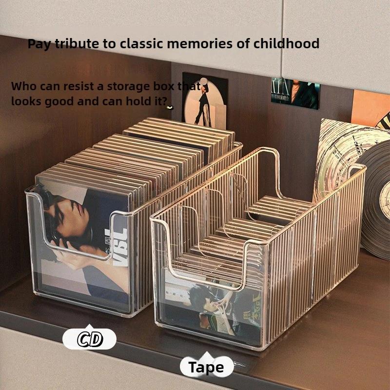 For Collection Storage Album Storage Box CD Disc Rack Desktop Disc Black Vinyl Record Magnetic Tape Display Storage Rack