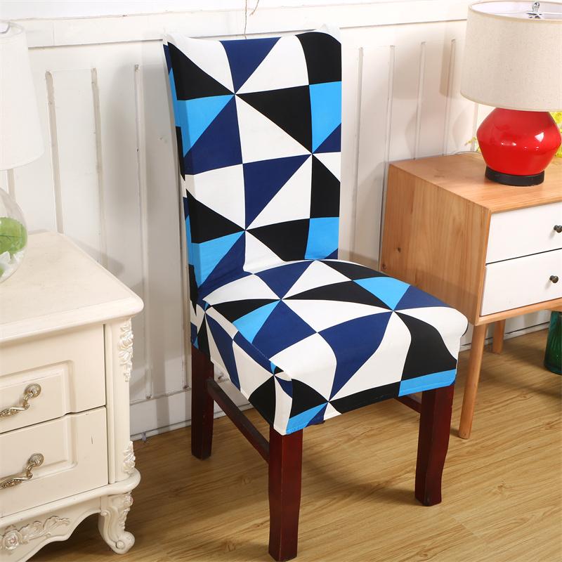 1Pc Elastic Dining Chair Cover Geometric Slipcovers Chair Case Stretch Seat Cover For Wedding El Banquet Living Room