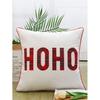 HOHO Christmas Embroidery Cushion for Living Room Sofa (Pack of 1, 16x16 Inch) Christmas Theme Cushion, Sofa Cushion, Christmas Decor