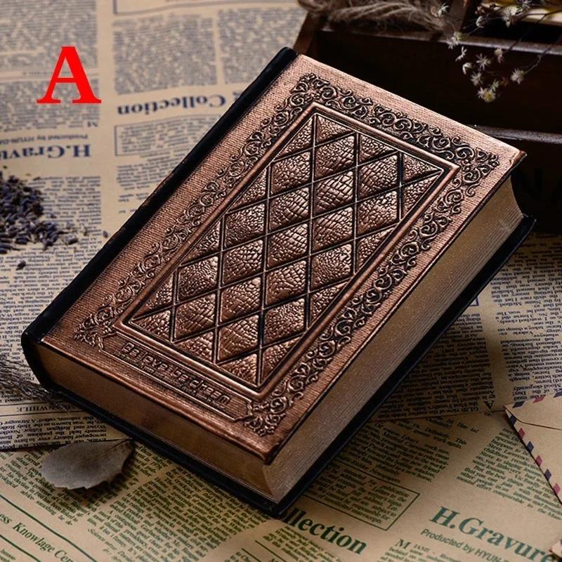 Retro Blank Inside Page Notepad Hardcover Leather Book A5 Relief Plan Notebook Notebook Brush Gold Silver Diary Student Supplies