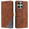 For Motorola Moto G75 5G Case Imprinted Lines PU Leather Splicing Wallet Phone Cover