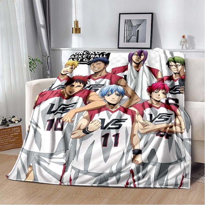 Anime Kuroko's Basketball Cartoon Blanket,Soft Throw Blanket for Home Bedroom Bed Sofa Picnic Travel Office Cover Blanket Kids