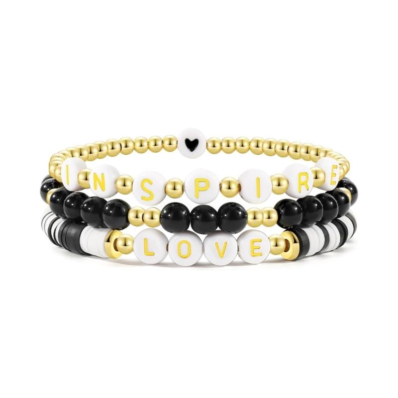 

Модный красочный браслет из бусин, эластичный браслет, браслет для ношения в несколько рядов из мягкой глины, подходит для повседневной носки и для вечеринок