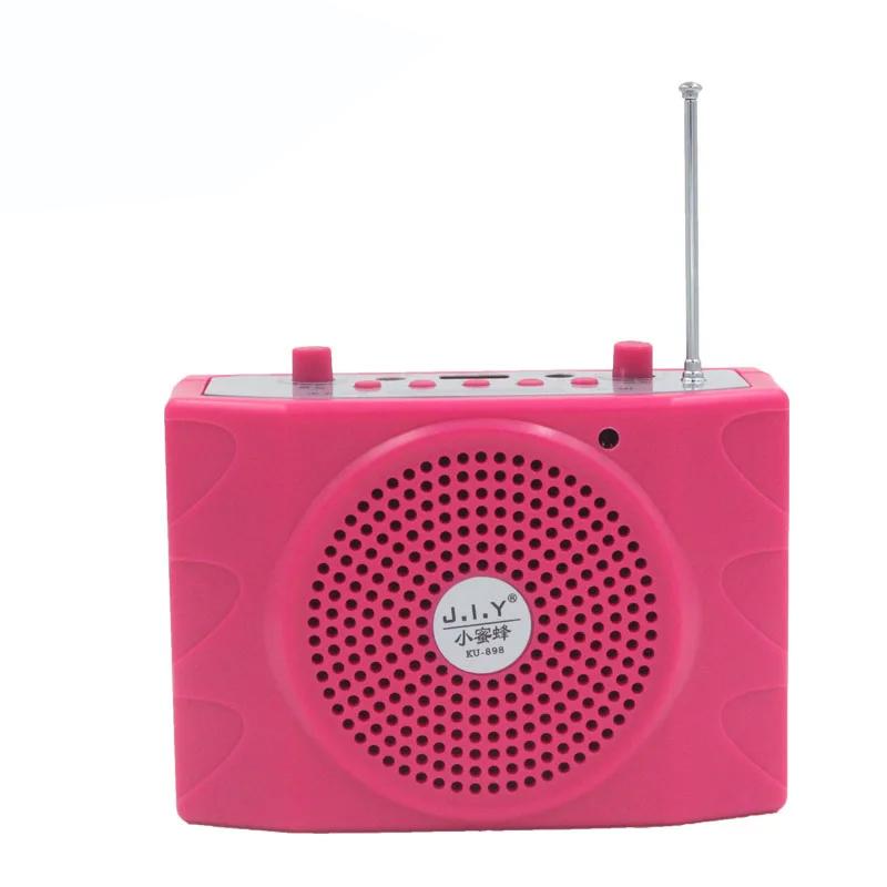 

Портативний цифровий дротовий підсилювач голосу MP3-плеєр динамік викладацький промоутер екскурсовод ручний міні звук вуличний гучномовець Red-US червоний