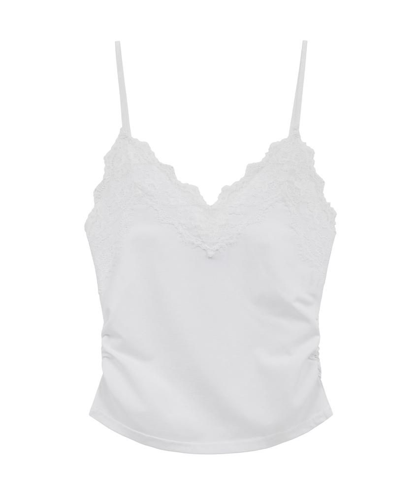 MIDNIGHT MOVE Lace Sh Top (White)