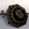 1pc Owl Mandala Automatic Folding Umbrella - Design, Durable Iron Frame for Travel, Outdoor, Beach Fashion Accessory a0920050