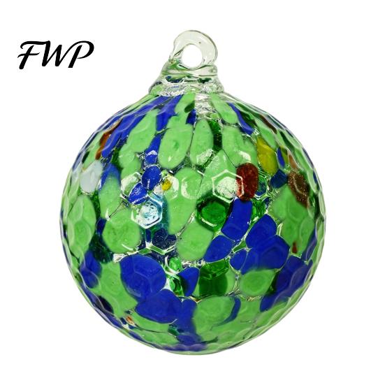 Colorful Holiday Tree Decorations Hand Blown Glass Ball Ornament, Christmas Hanging Decoration Decorative Spheres for Tree, Window, Patio, Garden,