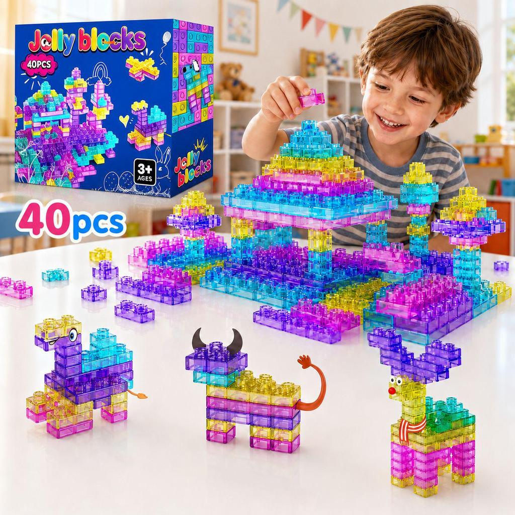Large Squishy Jelly Building Blocks for Kids - Decompression Toys